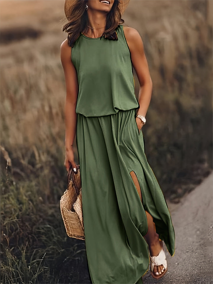 Fiona | Abito Maxi Smanicato con Corpino Ampio