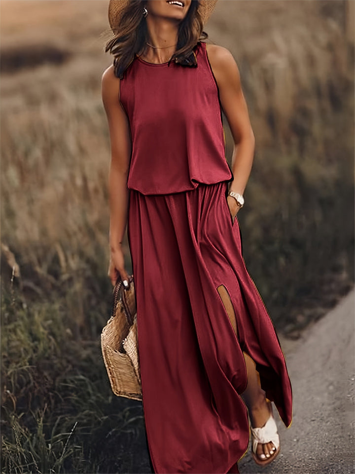 Fiona | Abito Maxi Smanicato con Corpino Ampio