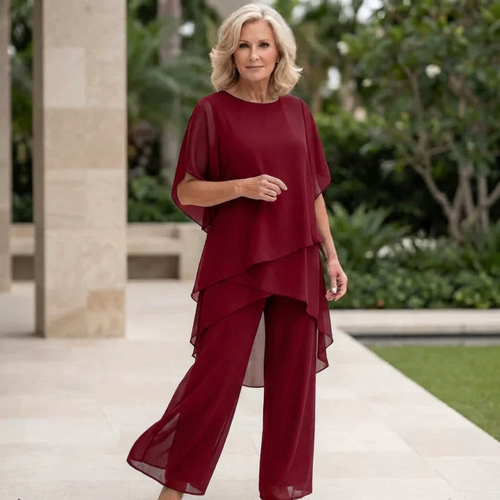Kimmy | Top drappeggiato con pantaloni palazzo