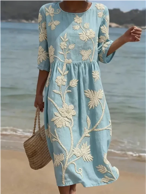 Kimberly | Abito Midi con Stampa Floreale