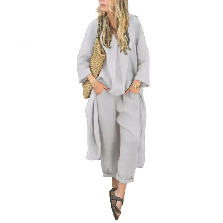 Lucía | Coordinato con Gilet Lungo e Pantaloni a Gamba Larga