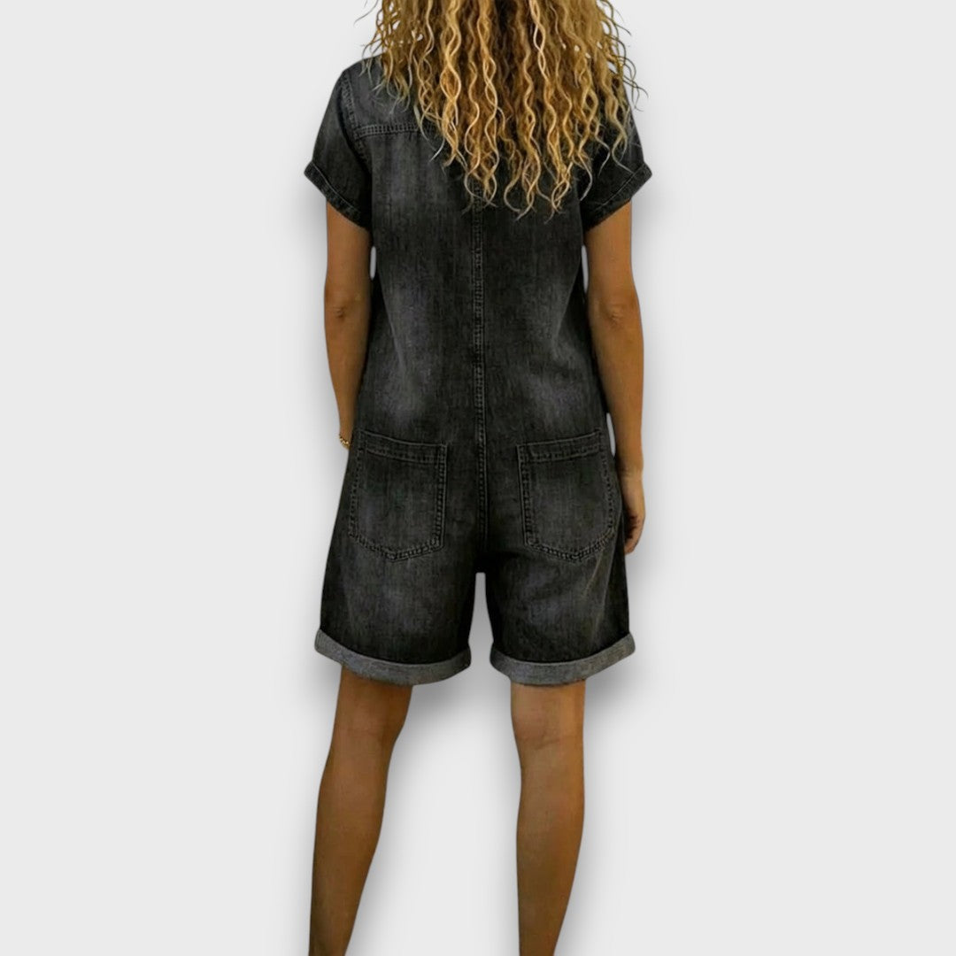 Joan | Salopette Corta Denim Look Vintage