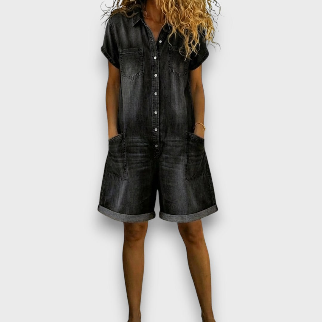 Joan | Salopette Corta Denim Look Vintage