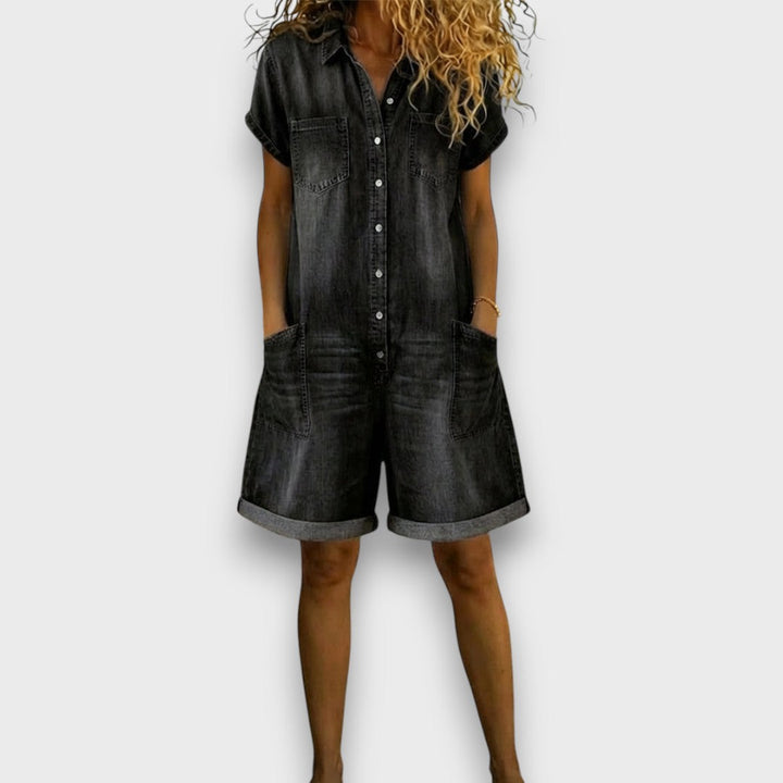 Joan | Salopette Corta Denim Look Vintage