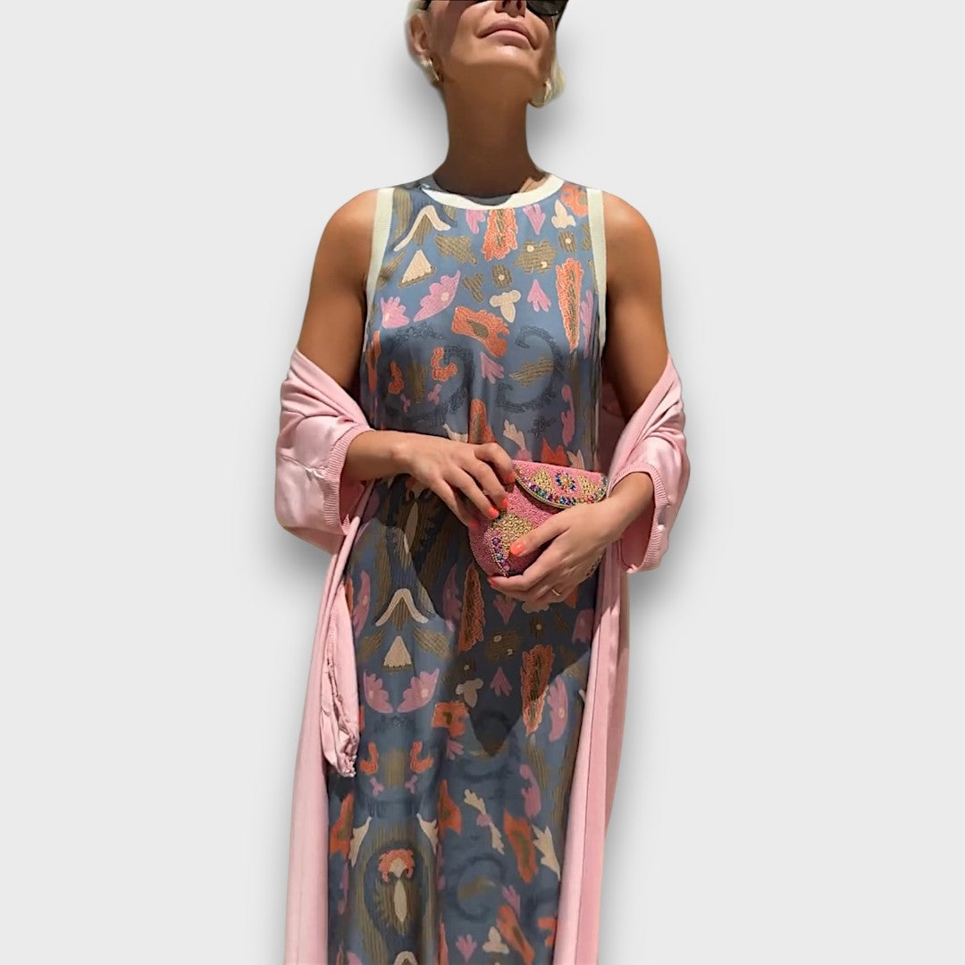 Elveria | Abito maxi con cardigan