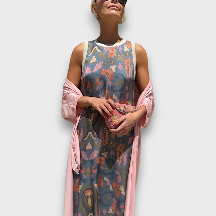 Elveria | Abito maxi con cardigan