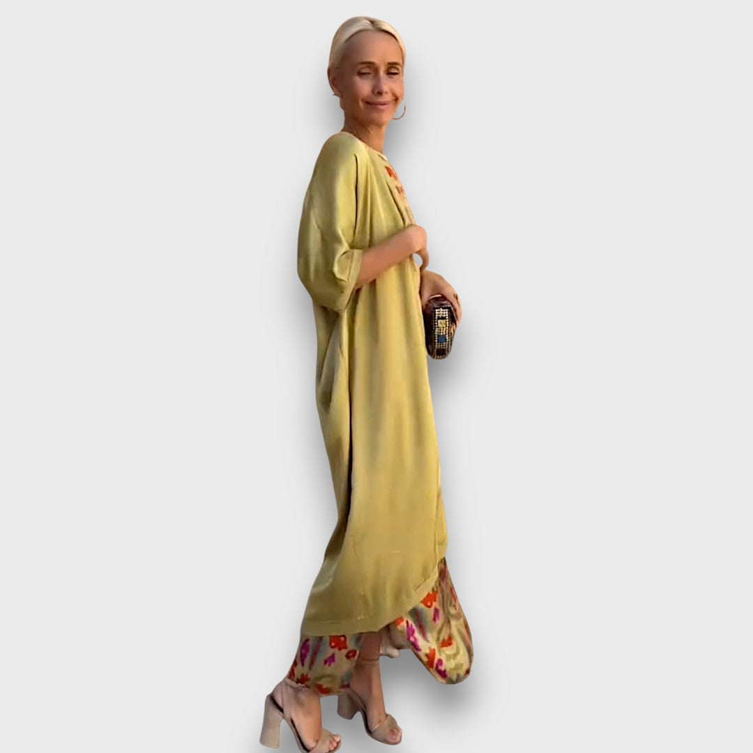 Elveria | Abito maxi con cardigan