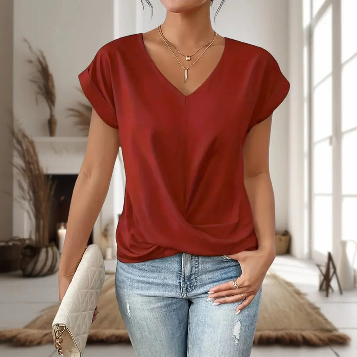 Elle™ | T-Shirt Casual con Scollo a Cuore
