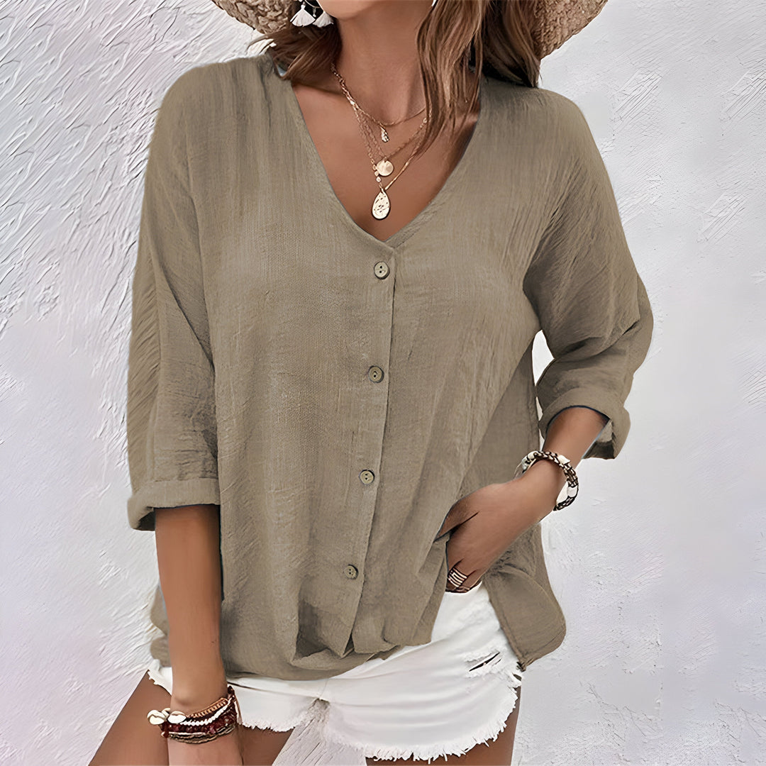 Marcia™ | Blusa con bottoni dal taglio rilassato