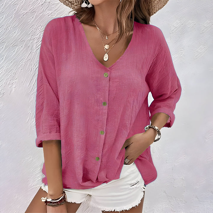 Marcia™ | Blusa con bottoni dal taglio rilassato