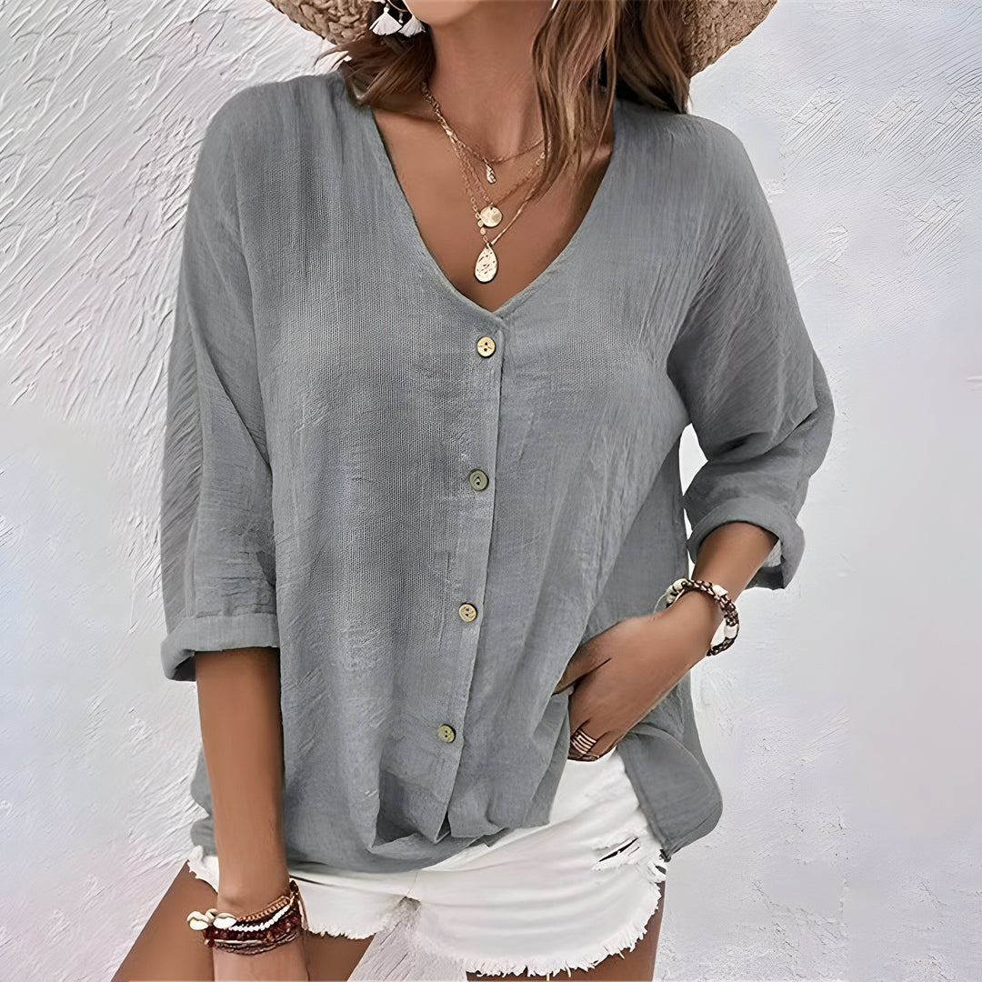 Marcia™ | Blusa con bottoni dal taglio rilassato