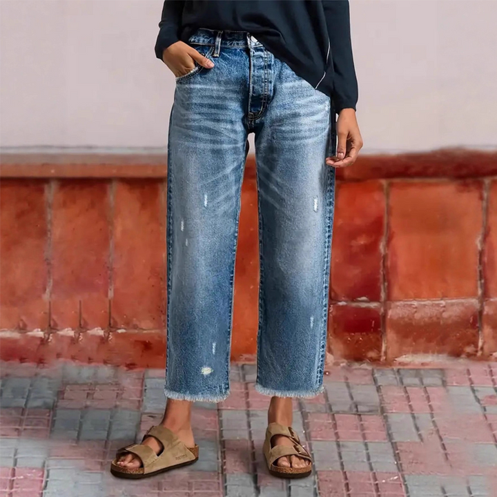 Aberjean™ | Jeans Cropped Dritti Retro