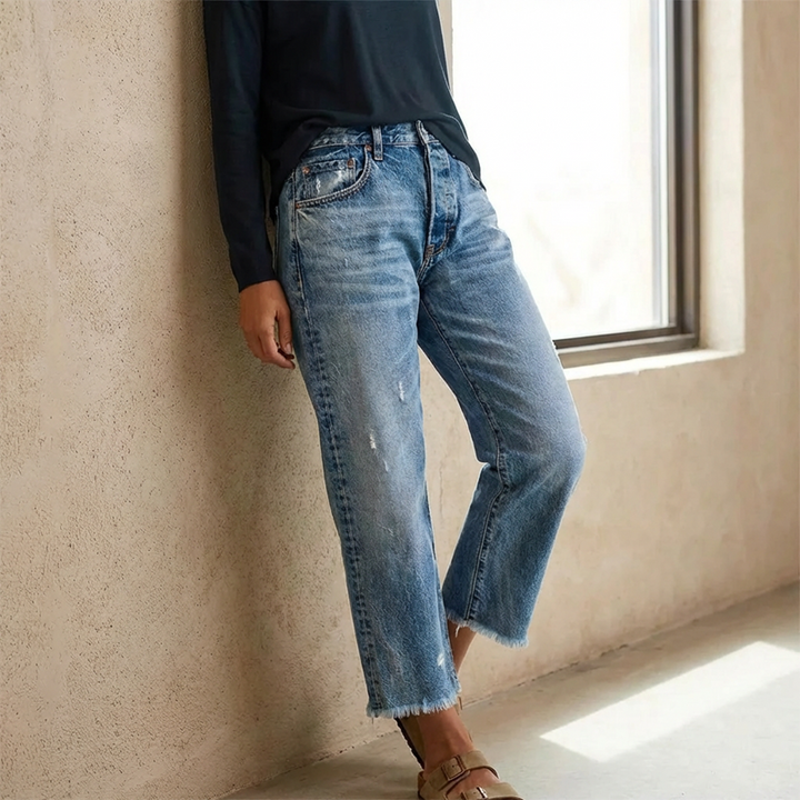 Aberjean™ | Jeans Cropped Dritti Retro