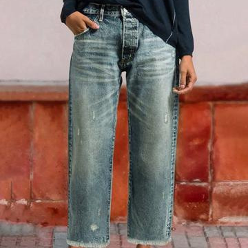 Aberjean™ | Jeans Cropped Dritti Retro
