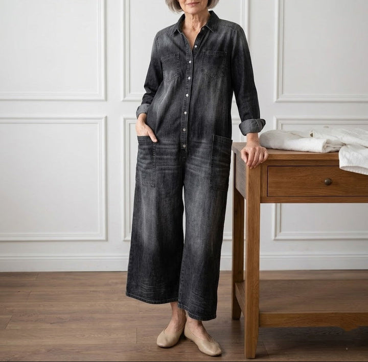 Diana | Jumpsuit Denim Vintage con Chiusura a Bottoni