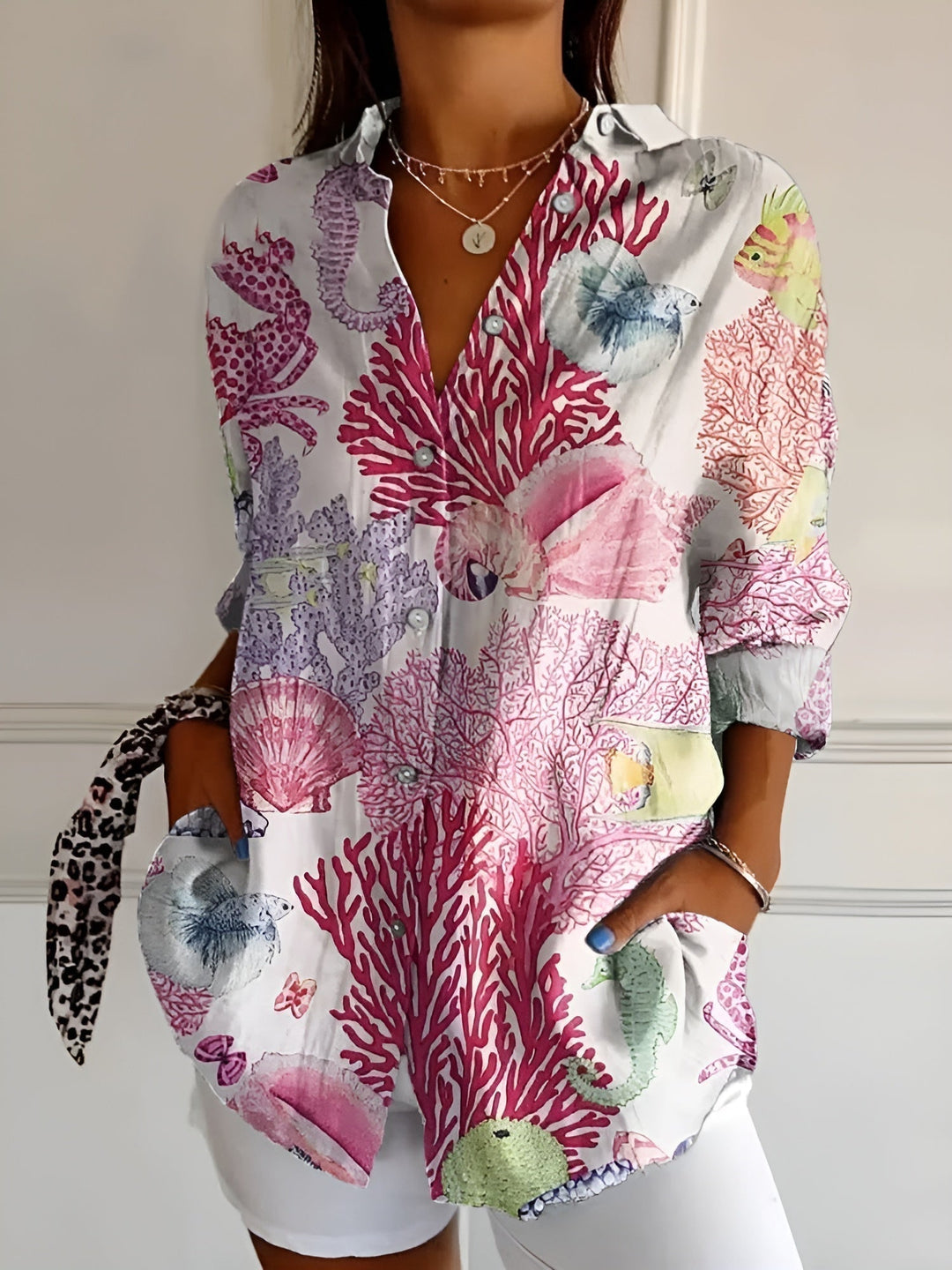 Avril™ | Blusa chic con stampe originali